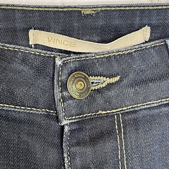 Vince Dark Wash Distressed Stretch Skinny Jeans Adelaide Blue Denim Women’s 30 - Picture 3 of 7